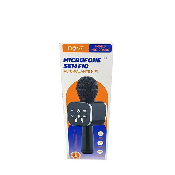Microfone Sem Fio com Auto Falante HIFI Inova MIC-20440