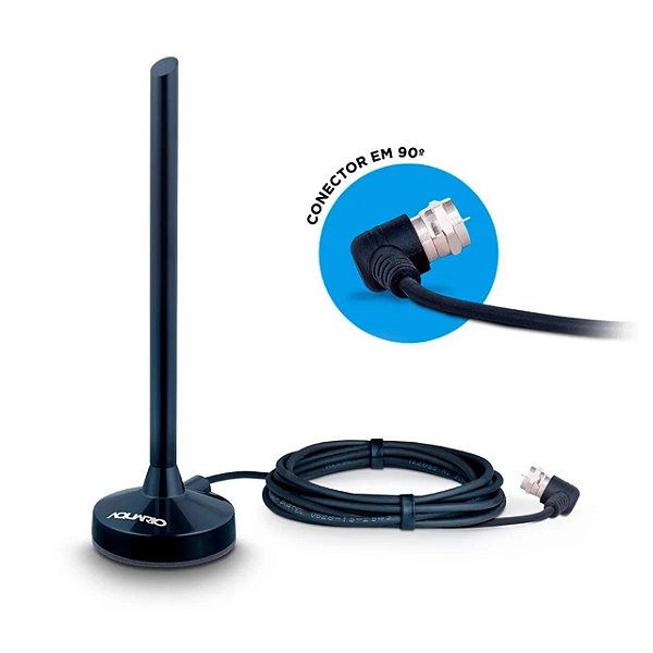 Antena Interna TV Digital HDTV Preto DTV-100P Aquario