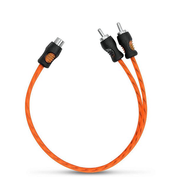 Cabo Y 2 Rca Macho + 1 Rca Femea Laranja 25cm MXT