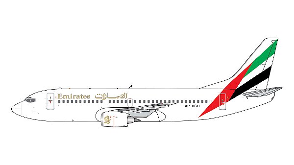 PRÉ-VENDA-Gemini Jets: 1/400 Emirates B737-300¨ 1980s ¨