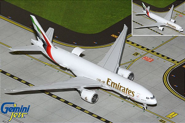 Gemini Jets: 1/400 Emirates SkyCargo B777-200LRF ¨ Interactive Series¨(PRÉ-VENDA)