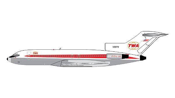 PRÉ-VENDA-Gemini Jets: 1/400 TWA Boeing 727-100