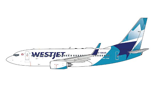 PRÉ-VENDA-Gemini Jets: 1/400 Westjet Boeing 737-700