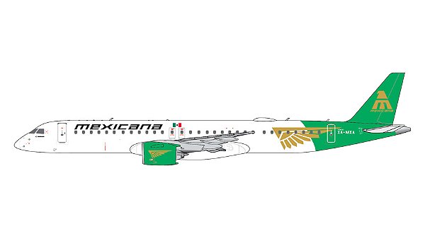 PRÉ-VENDA-Gemini Jets: 1/400 Mexicana Embraer 195-E2