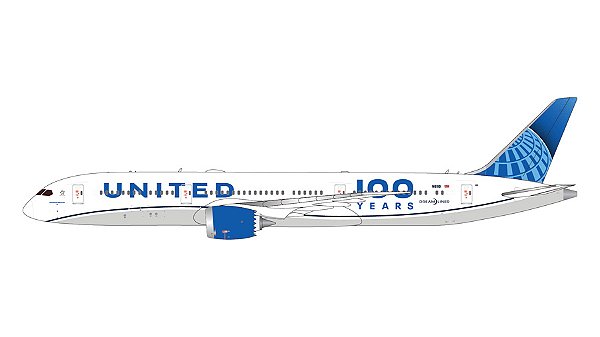 PRÉ-VENDA-Gemini Jets: 1/400 United Airlines Boeing 787-9 “100 Years”
