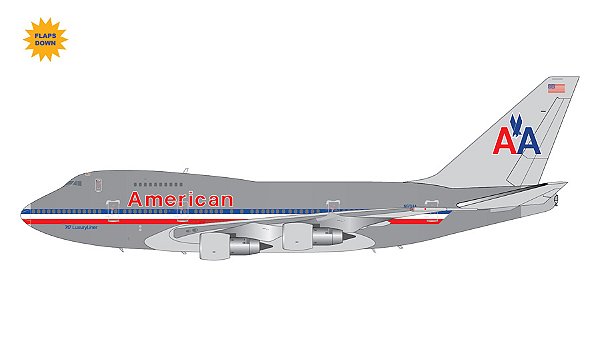 PRÉ-VENDA- Gemini Jets: 1/200 American Airlines Boeing 747SP "747 LuxuryLiner" (polished, flaps)