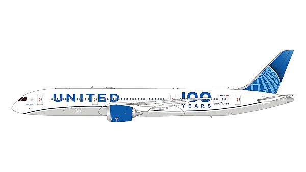 PRÉ-VENDA- Gemini Jets: 1/200 United Airlines B787-9 “100 Years”
