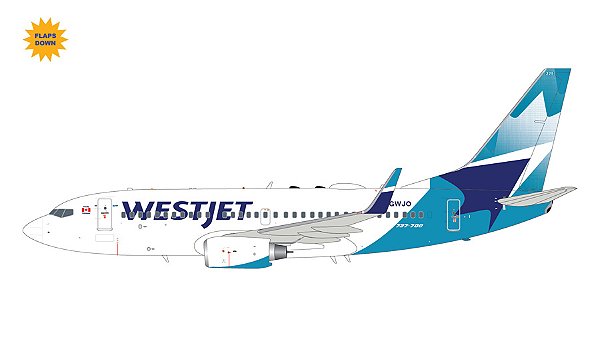 PRÉ-VENDA-Gemini Jets: 1/200 WestJet Airlines B737-700W¨flaps down¨