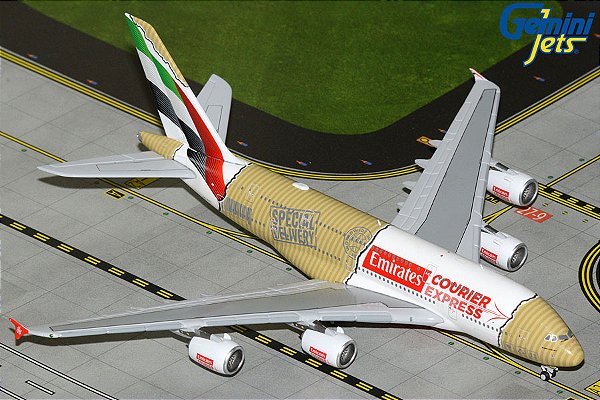 GeminiJets 1:400 Emirates Airbus A380-800 A6-EET (Emirates Courier Express titles) (pré-venda)