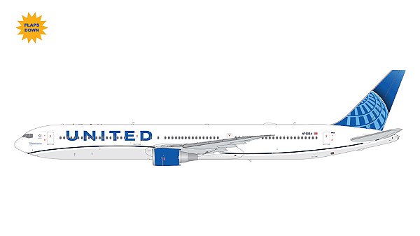 GeminiJets 1:200 United Airlines Boeing B767-400ER N76064 (flaps down) (pré-venda)