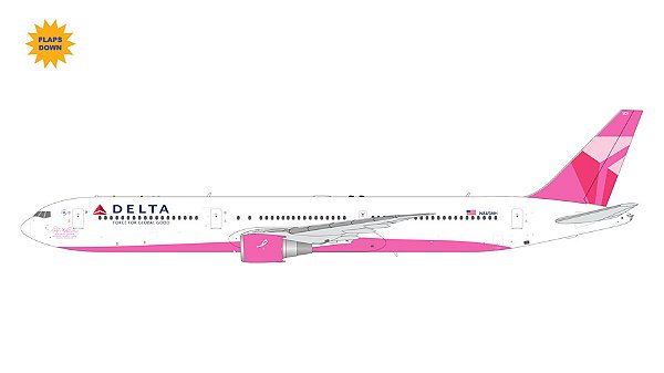 Gemini200 1:200 Delta Air Lines B767-400ER N845MH (pink plane/breast cancer (flaps)) (pré-venda)
