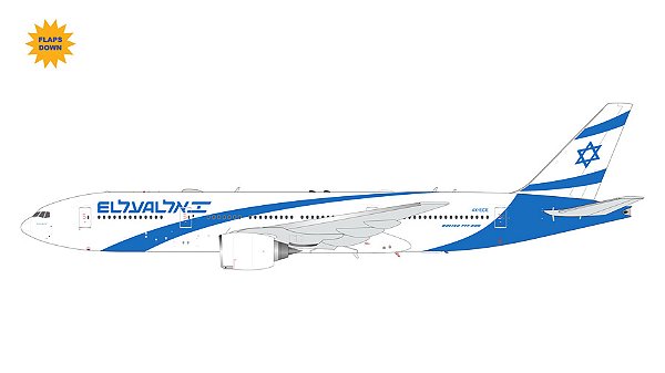 Gemini200 1:200 El Al Israel Airlines B777-200ER 4X-ECE (flaps down) (pré-venda)