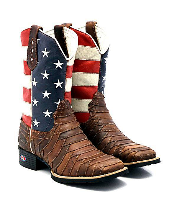 Bota Texana Country Escamada Americana Sola Preta