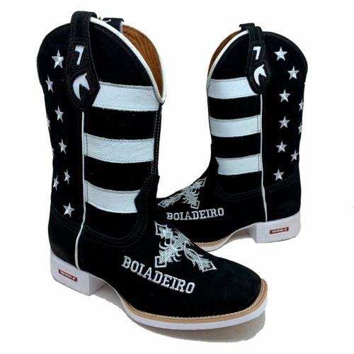 Bota Texana Nobuk 100%Couro Personalizada Boiadeiro