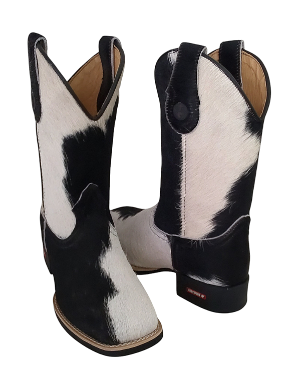 Bota Texana Vaca Holandesa Pêlos Natural