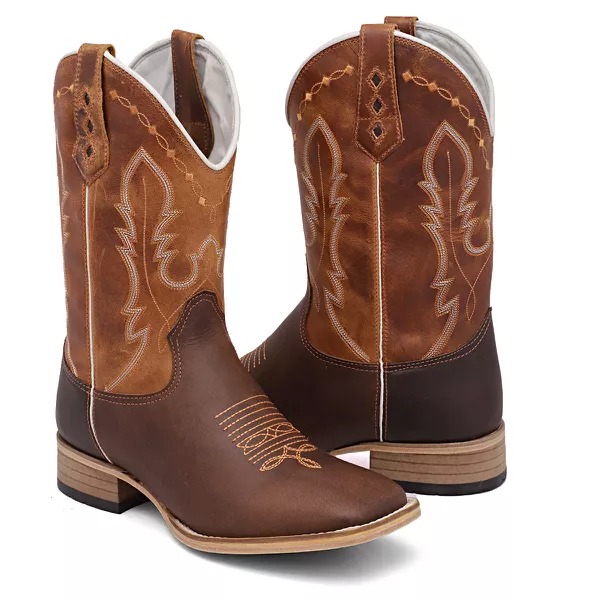 BOTA TEXANA COUNTRY MARROM SOLA DE COURO TRADICIONAL