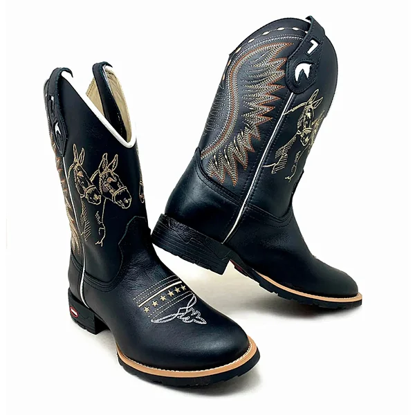 BOTA TEXANA MULADEIROS PRETA BICO REDONDO
