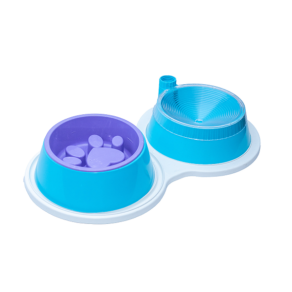 Kit Comedouro Lento e Bebedouro Automático para Cães