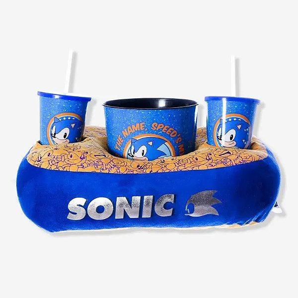 Kit Almofada Porta Pipoca - Sonic