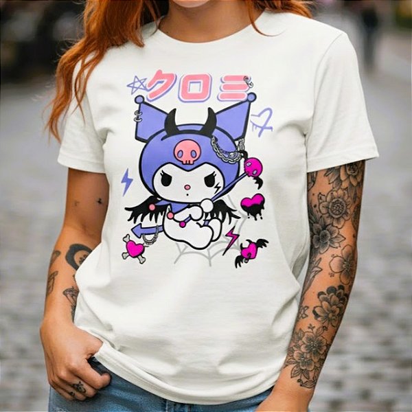 Camiseta Kuromi Rock - Unissex