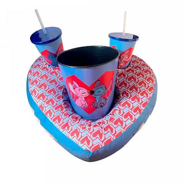 Kit Almofada Porta Pipoca - Stich & Angel