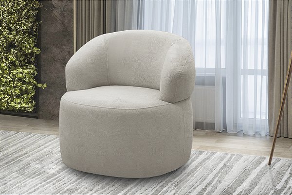 Poltrona  para sala  giratória Carmim
