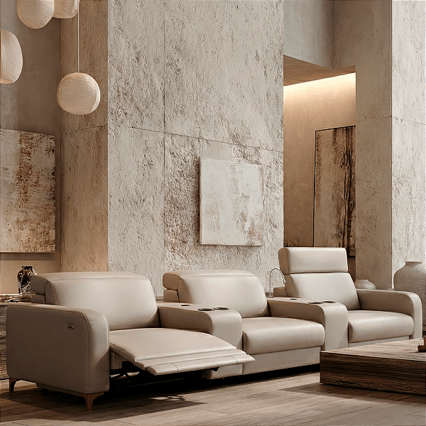 Sofá Massaro Elétrico em Couro