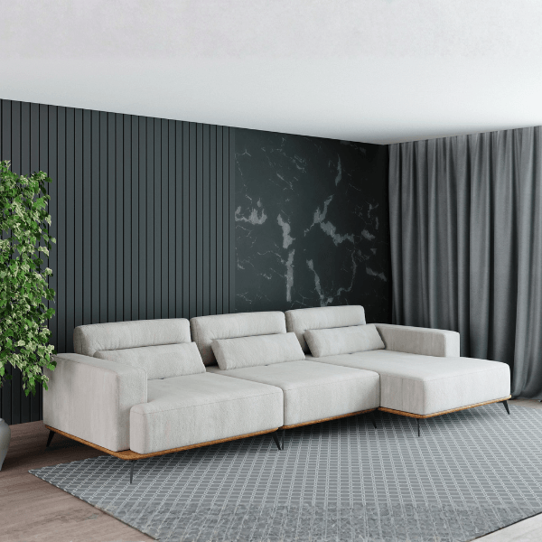 Sofá com Chaise Freedom em Tecido