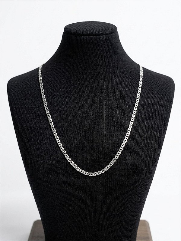 Corrente Piastrine em Prata 925 Italiana 3mm 70cm