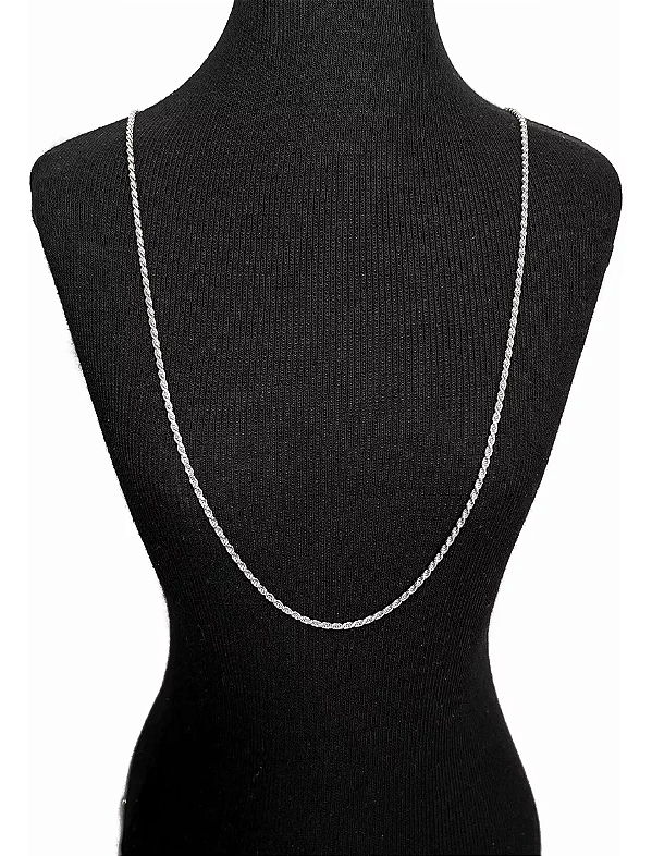 Corrente Cordão Baiano em Prata 925 Italiana 2mm 60cm