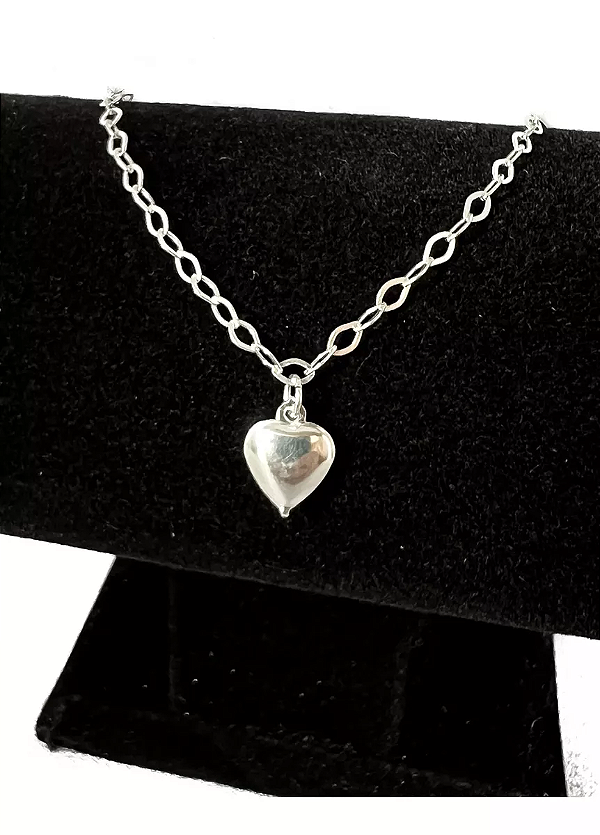 Pulseira Pingente Coração Cheio em Prata 925