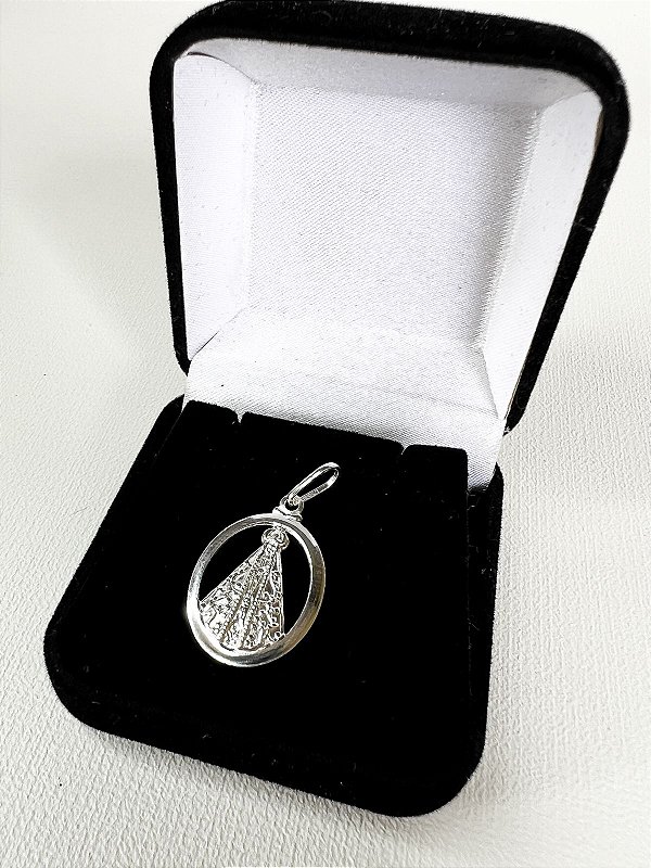 Pingente Nossa Senhora Circular em Prata 925