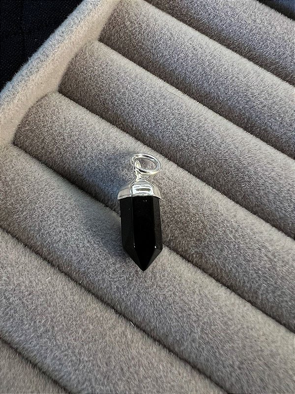 Pingente Quartzo Natural Ônix em Prata 925