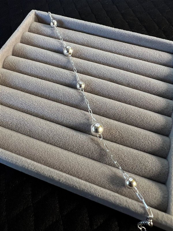 Pulseira Esferas Mistas em Prata 925