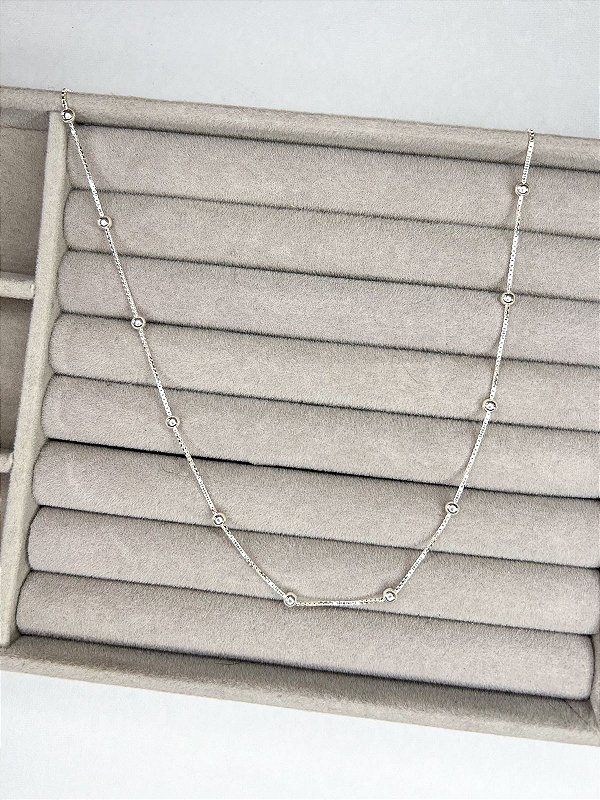 Corrente Veneziana com Bolinhas em Prata 925 50cm