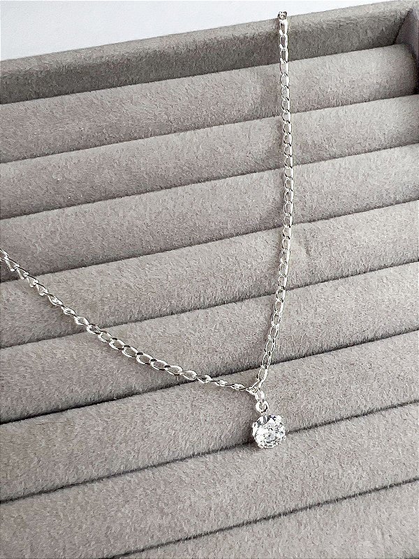 Tornozeleira com Ponto de Luz em Prata 925 Italiana 25cm