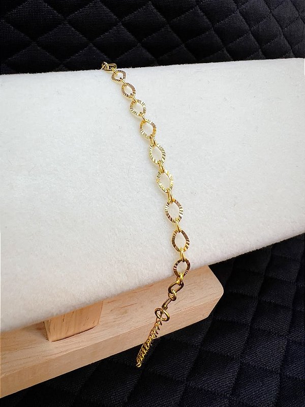 Pulseira Elos Ovais Banhada a Ouro 18k