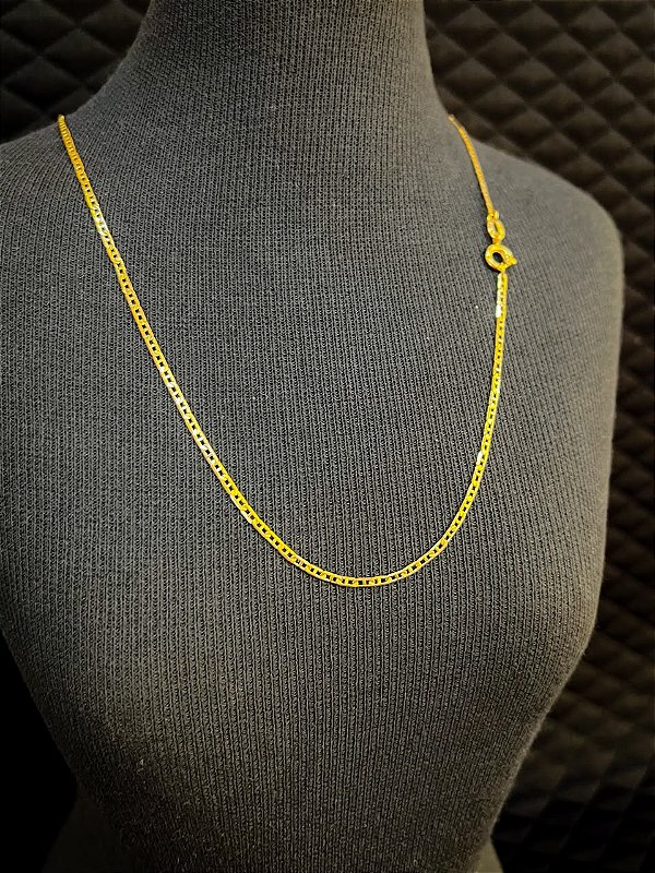 Corrente Piastrine 2,2mm Banhado a Ouro 18k 60cm