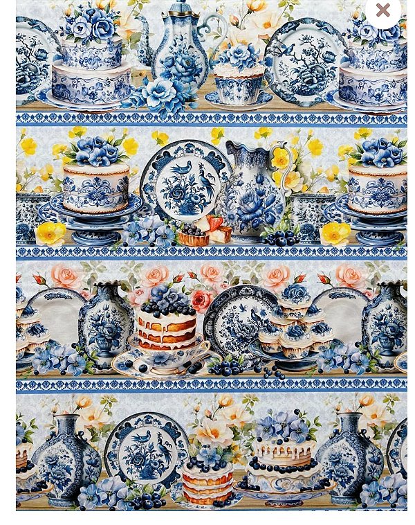 Tricoline digital Porcelanas (0,55cm x 1,50 de largura)