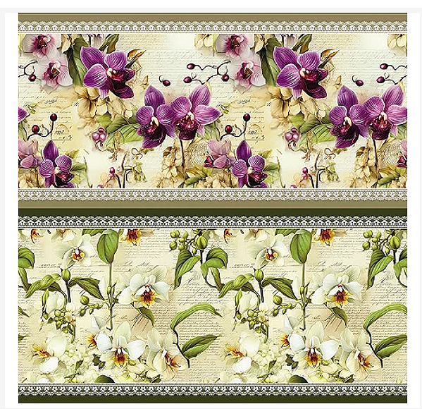 Tricoline digital  Orquídeas (0,55 cm x 1,50)