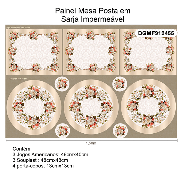 Mesa Posta em sarja impermeável (1m x 1,50cm)