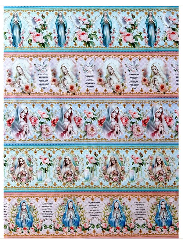 Tricoline digital Ave Maria (0,55cm x 1,50 de largura)