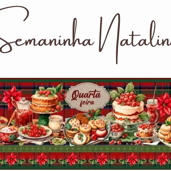 Tricoline digital Natal Semaninha (0,53cm x 1,50 de largura)