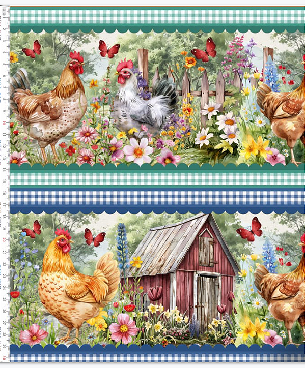 Tricoline digital Fazenda Feliz (0,55cm x 1,50 de largura)