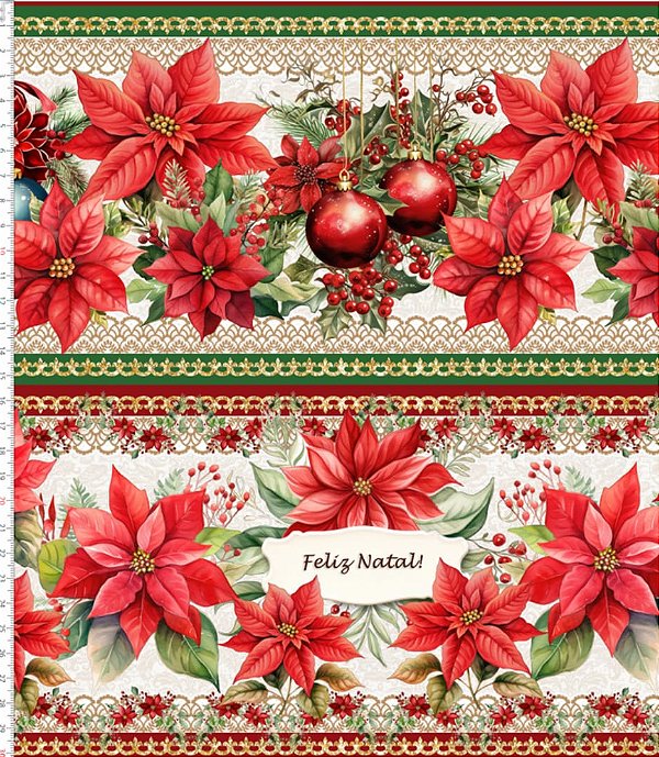 Tricoline digital Natal ,Feliz Natal  (0,55cm x 1,50 de largura)