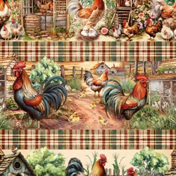 Tricoline digital Fazenda Cocoricó (0,55cm x 1,50 de largura)