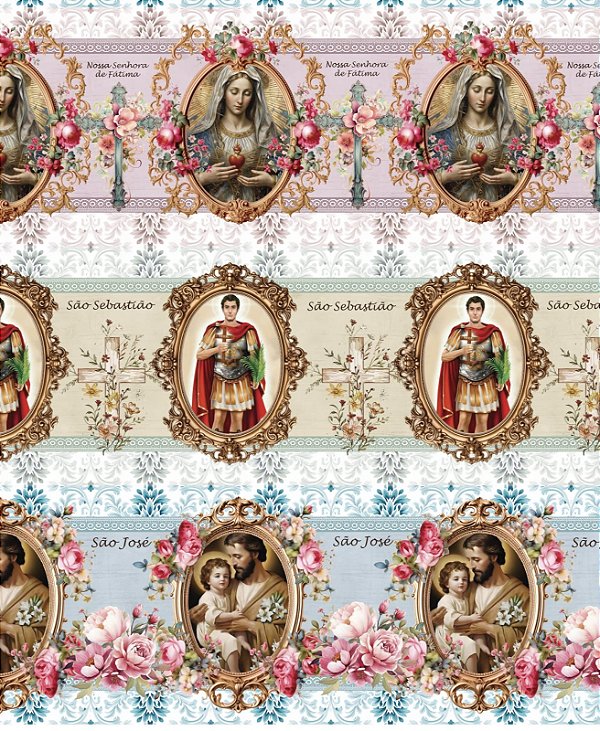 Tricoline digital Santinhos(0,55cm x 1,50 de largura)
