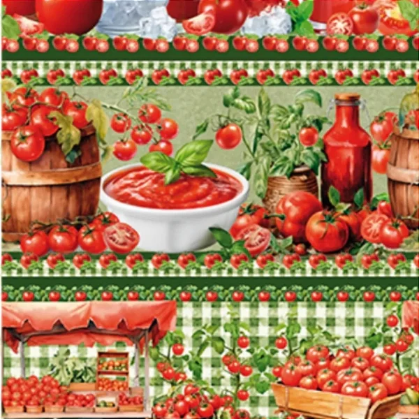 Tecido tricoline digital Pomodoro (0,55cm x 1,50 de largura)
