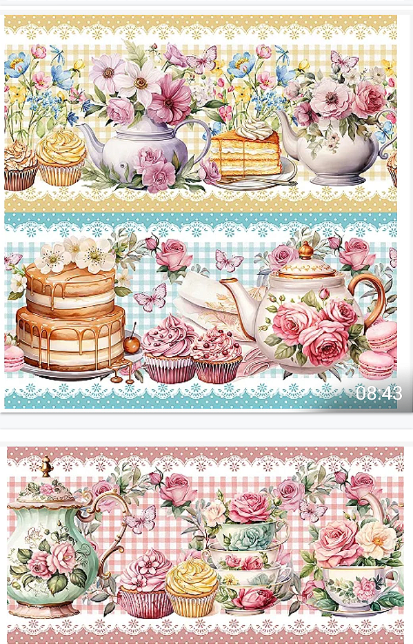 Tricoline digital Chá Florido (0,55cm x 1,50 de largura)