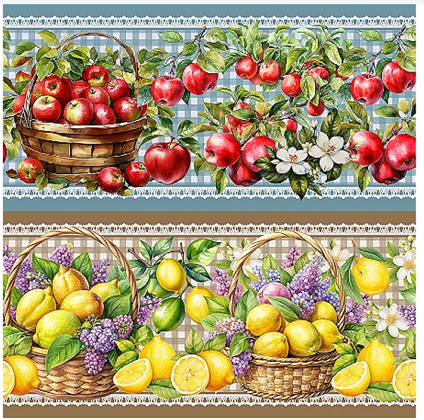 Tricoline digital Frutas deliciosas (0,55cm x 1,50 de largura)
